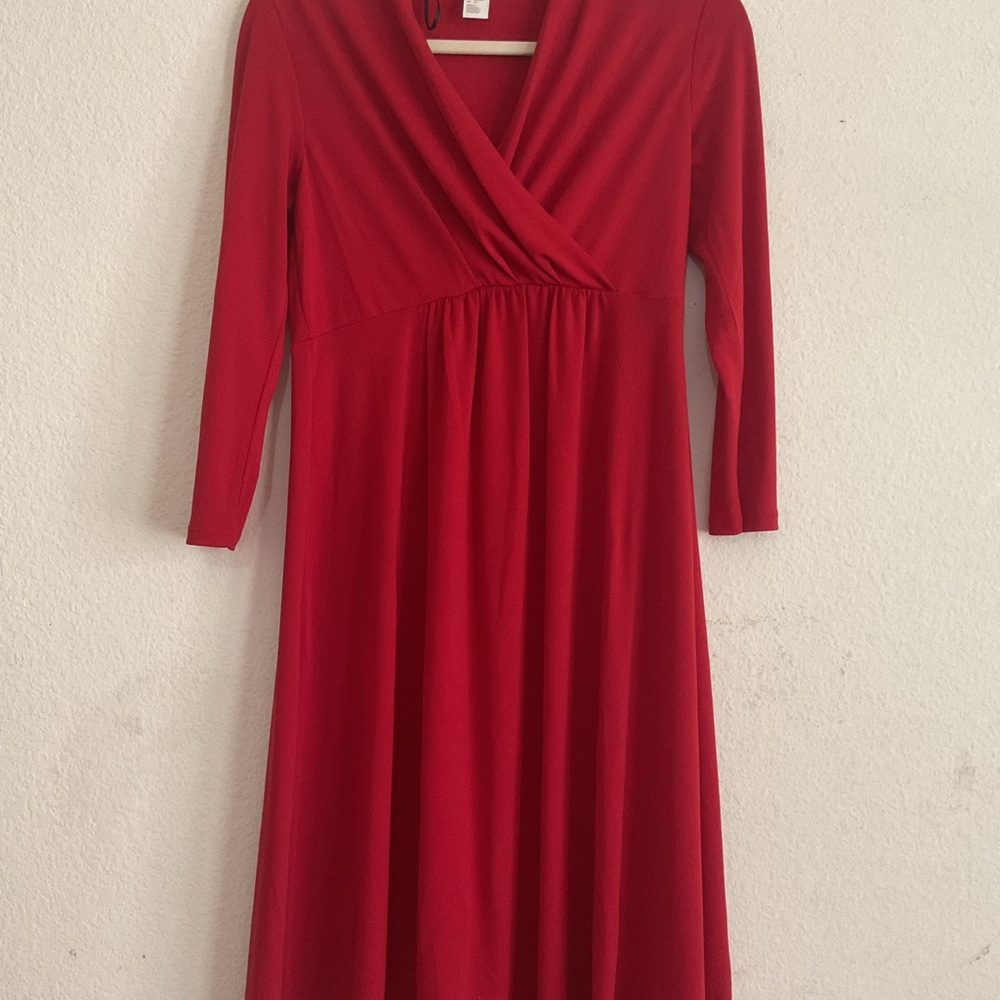 Elegant Red Women's Maternity Dress